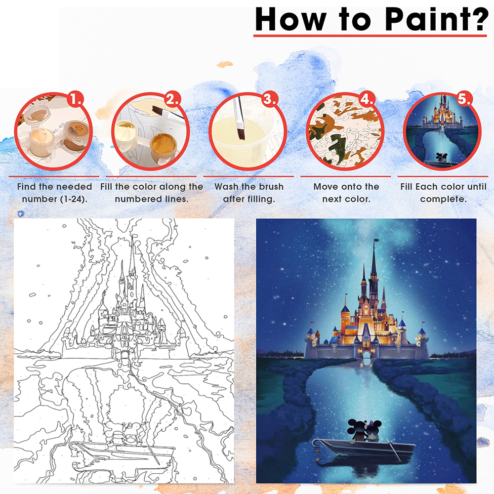 Disney Castle - Paint By Numbers - Painting By Numbers
