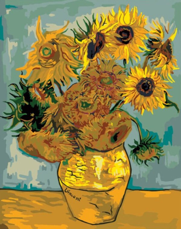 Paint by numbers Van Gogh Sunflowers painting