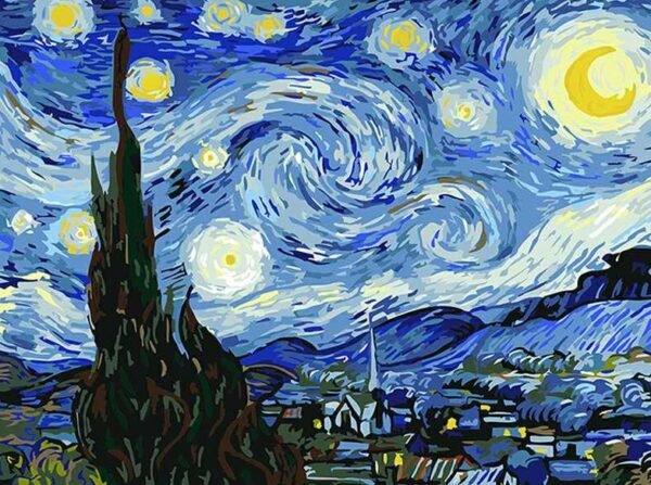 DonElton's Paint by numbers kit Starry night Van Gogh painting