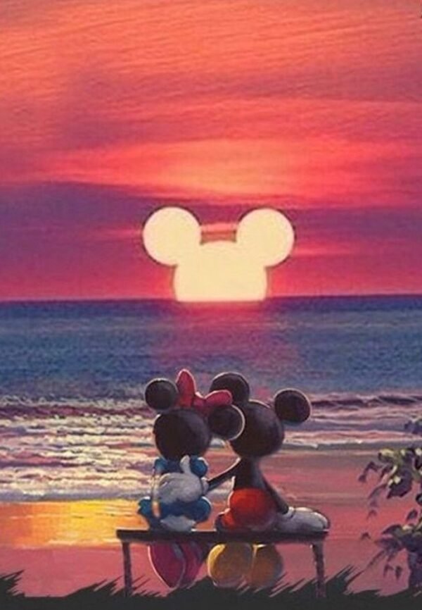 DonElton's Paint by numbers kit Mickey Sunset painting