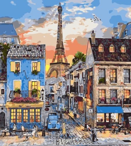 DonElton's Paint by numbers kit romantic city Paris painting